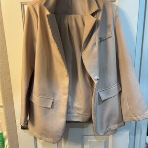 SHEIN Cream Blazer Structured Suit Jacket